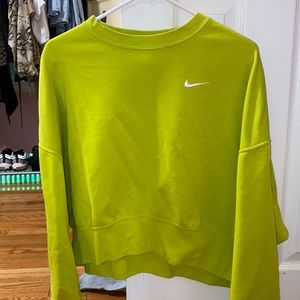 Oversized Green Nike Cropped Crewneck